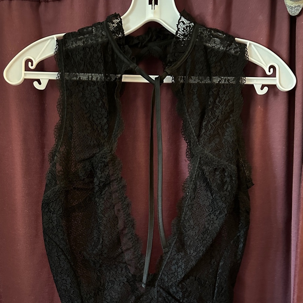 Victoria's Secret Black Lace Bodysuit